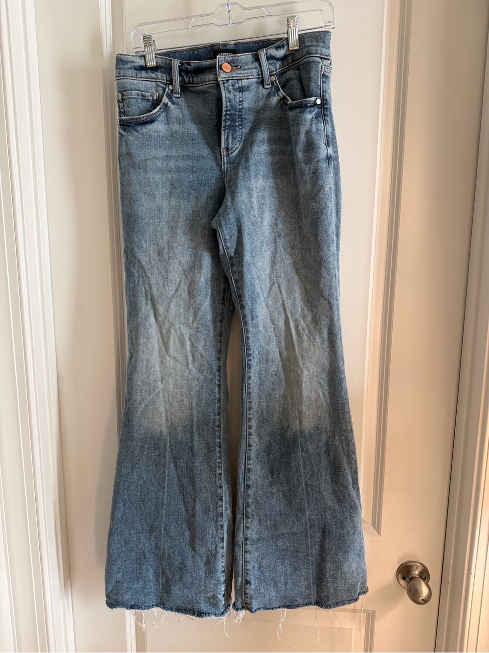 Express Women's Light Blue Flare Jeans